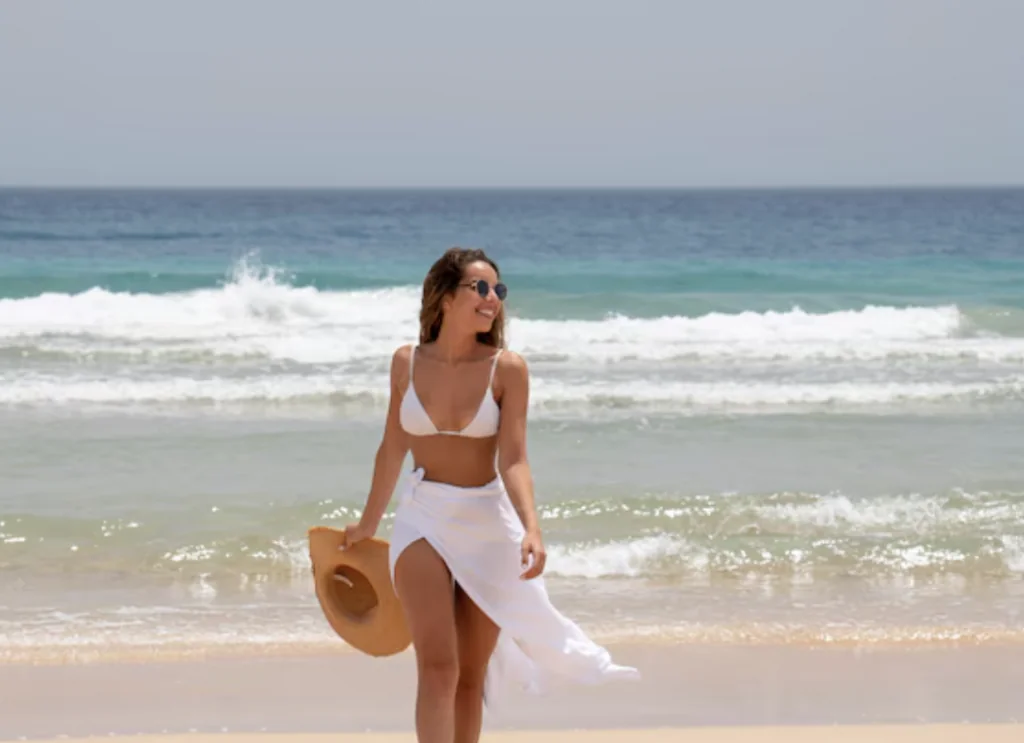 Kobieta plaża bikini Kobieta plaża bikini